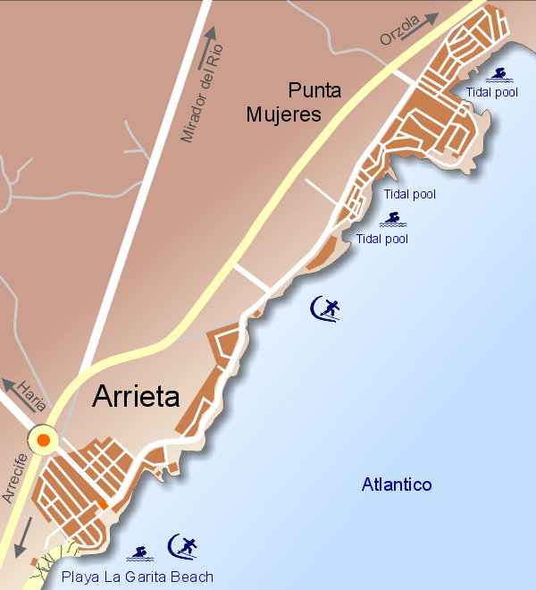 Lageplan Arrieta / Punta Mujeres